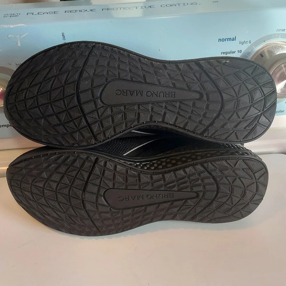 Bruno Marc Men's Air Cushioned Slip On Walking Shoes Black Size 10